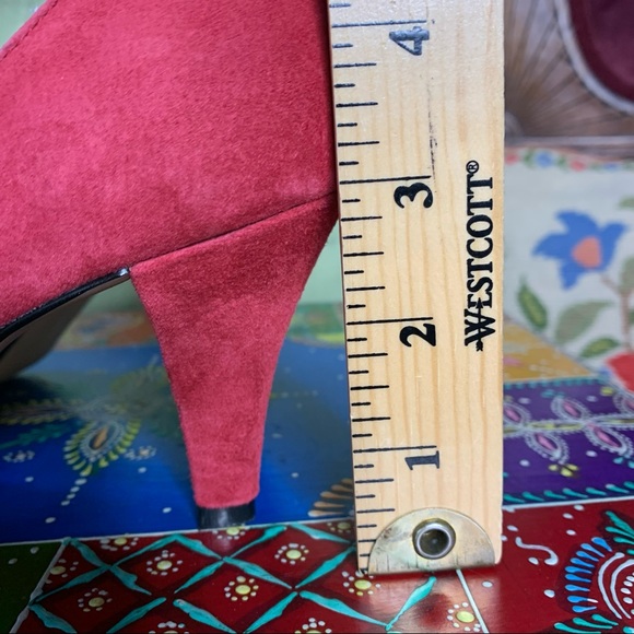 90s Red Suede Pumps - Picture 8 of 8